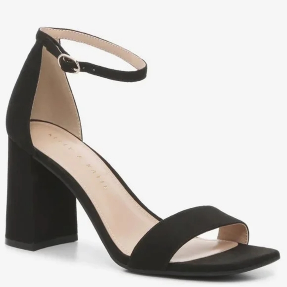 Kelly & Katie Caital Sandal - Black - Block Heel Sandals - Size 7 Wide - Picture 1 of 9